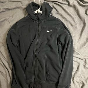 Large Nike zip up hoodie, black.